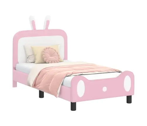 Vaikiška Lovos Konstrukcija Su Galvūgaliu Rožinė 80 X 160 Cm Pu