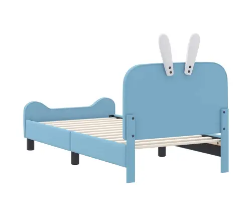 Bērnu Gultas Rāmis Ar Galvgali Zila 80 X 160 Cm Pu Vidaxl