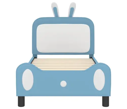 Bērnu Gultas Rāmis Ar Galvgali Zila 80 X 160 Cm Pu Vidaxl