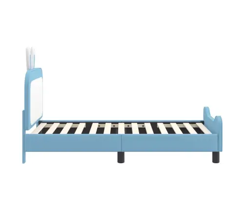 Bērnu Gultas Rāmis Ar Galvgali Zila 80 X 160 Cm Pu Vidaxl