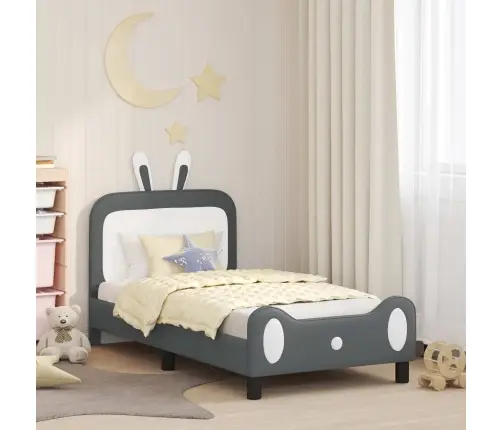 Bērnu Gultas Rāmis Ar Galvgali Gaiši Pelēks 80 X 160 Cm Pu Vidaxl