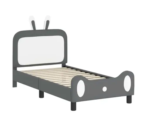 Bērnu Gultas Rāmis Ar Galvgali Gaiši Pelēks 80 X 160 Cm Pu Vidaxl