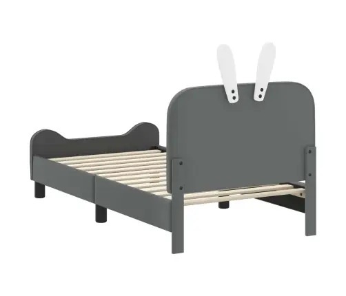 Bērnu Gultas Rāmis Ar Galvgali Gaiši Pelēks 80 X 160 Cm Pu Vidaxl