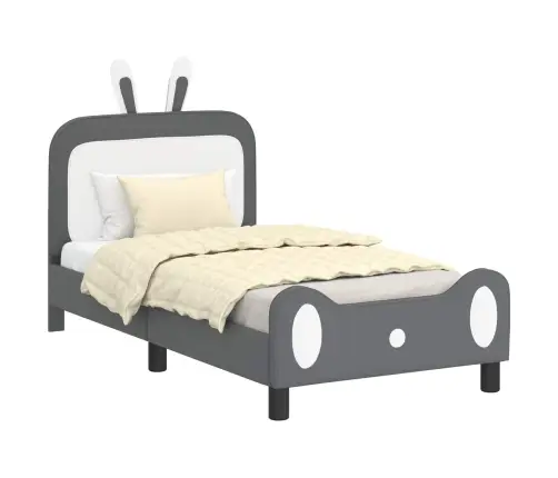 Bērnu Gultas Rāmis Ar Galvgali Gaiši Pelēks 80 X 160 Cm Pu Vidaxl