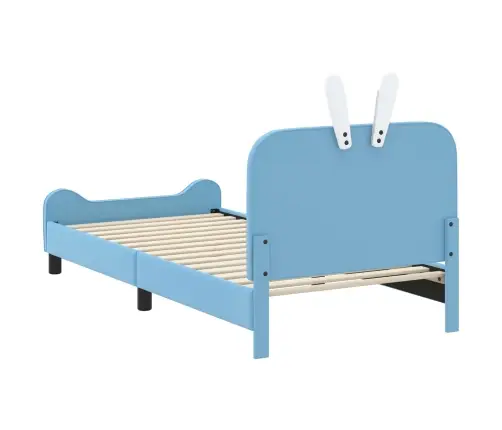 Bērnu Gultas Rāmis Ar Galvgali Zila 90 X 190 Cm Pu Vidaxl