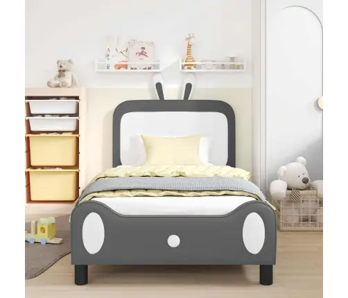 Laste Voodiraam Peatoega Peaga Helehall 90 X 190 Cm Pu