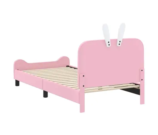 Bērnu Gultas Rāmis Ar Galvgali Rozā 90 X 200 Cm Pu Vidaxl