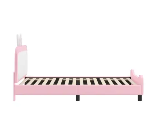 Bērnu Gultas Rāmis Ar Galvgali Rozā 90 X 200 Cm Pu Vidaxl