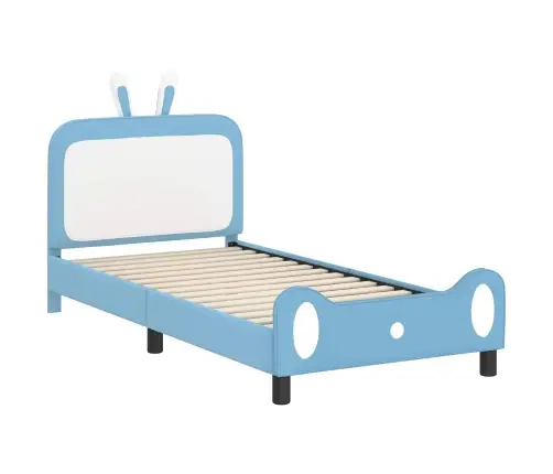 Bērnu Gultas Rāmis Ar Galvgali Zila 90 X 200 Cm Pu Vidaxl