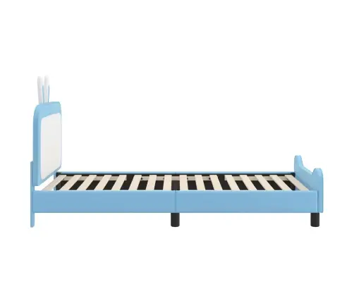 Bērnu Gultas Rāmis Ar Galvgali Zila 90 X 200 Cm Pu Vidaxl