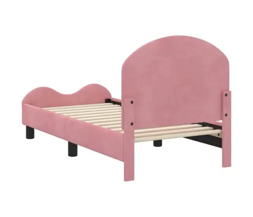 Bērnu Gultas Rāmis Ar Galvgali Rozā 70 X 140 Cm Samts Vidaxl