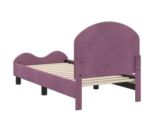 Bērnu Gultas Rāmis Ar Galvgali Violeta 70 X 140 Cm Samts Vidaxl