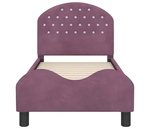 Bērnu Gultas Rāmis Ar Galvgali Violeta 70 X 140 Cm Samts Vidaxl