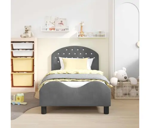 Laste Voodiraam Peatoega Peaga Tumehall 80 X 160 Cm Samet