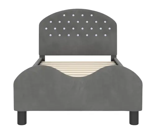 Laste Voodiraam Peatoega Peaga Tumehall 80 X 160 Cm Samet