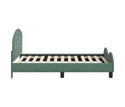 Vaikiška Lovos Konstrukcija Su Galvūgaliu Jūrinė Žalia Aksomas