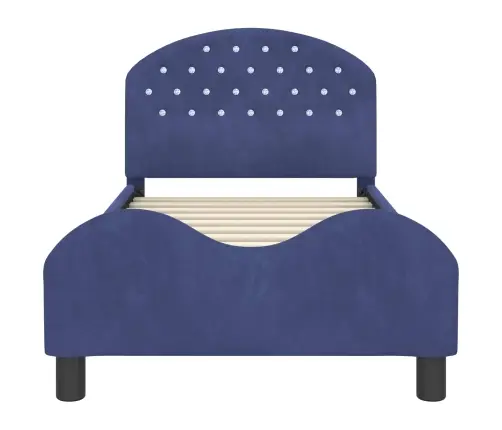 Bērnu Gultas Rāmis Ar Galvgali Policijas Zila 80 X 160 Cm Samts Vidaxl