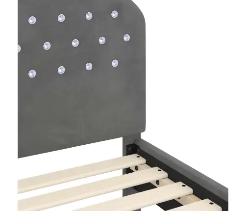 Laste Voodiraam Peatoega Peaga Tumehall 80 X 200 Cm Samet