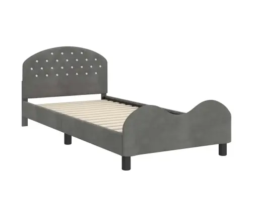 Laste Voodiraam Peatoega Peaga Tumehall 80 X 200 Cm Samet