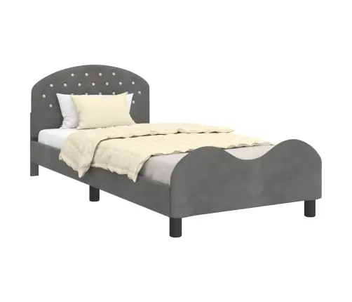 Laste Voodiraam Peatoega Peaga Tumehall 80 X 200 Cm Samet