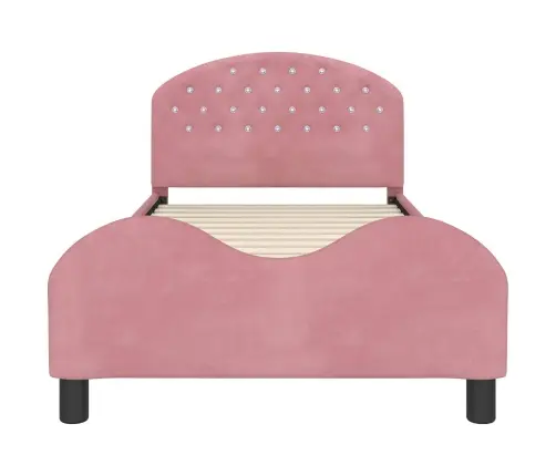 Vaikiška Lovos Konstrukcija Su Galvūgaliu Rožinė 80 X 200 Cm