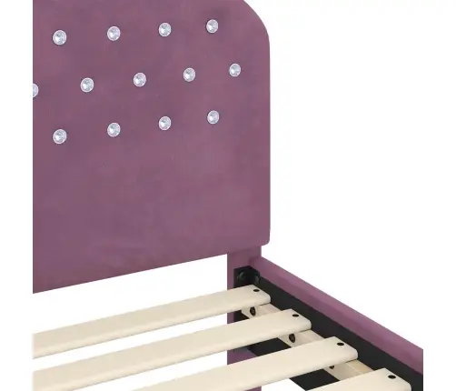 Bērnu Gultas Rāmis Ar Galvgali Violeta 80 X 200 Cm Samts Vidaxl