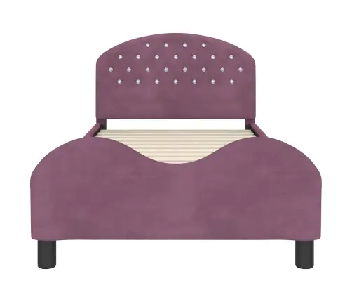 Bērnu Gultas Rāmis Ar Galvgali Violeta 80 X 200 Cm Samts Vidaxl