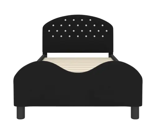 Vaikiška Lovos Konstrukcija Su Galvūgaliu Juoda 90 X 190 Cm