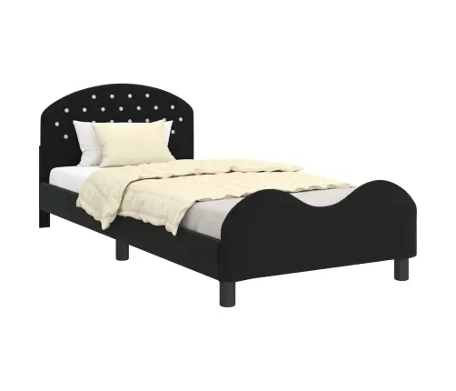 Vaikiška Lovos Konstrukcija Su Galvūgaliu Juoda 90 X 190 Cm