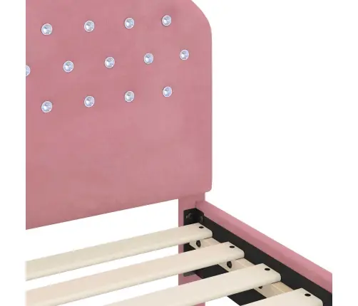 Vaikiška Lovos Konstrukcija Su Galvūgaliu Rožinė 90 X 190 Cm