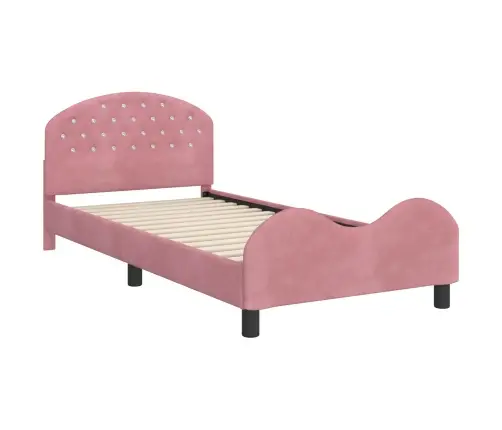 Vaikiška Lovos Konstrukcija Su Galvūgaliu Rožinė 90 X 190 Cm