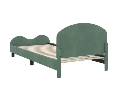 Vaikiška Lovos Konstrukcija Su Galvūgaliu Jūrinė Žalia Aksomas