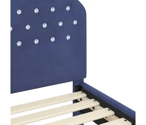 Bērnu Gultas Rāmis Ar Galvgali Policijas Zila 90 X 190 Cm Samts Vidaxl