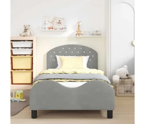 Vaikiška Lovos Konstrukcija Su Galvūgaliu Šviesiai Pilka