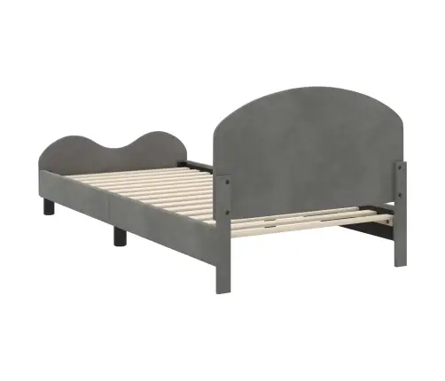 Laste Voodiraam Peatoega Peaga Tumehall 90 X 200 Cm Samet