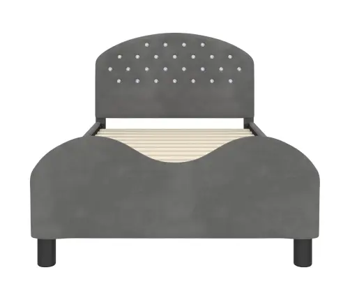 Laste Voodiraam Peatoega Peaga Tumehall 90 X 200 Cm Samet