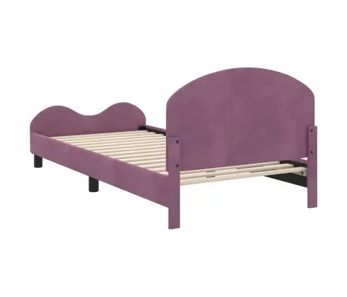 Laste Voodiraam Peatoega Peaga Lilla 90 X 200 Cm Samet