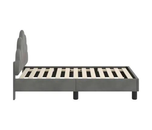 Bērnu Gultas Rāmis Ar Galvgali Tumši Pelēks 70 X 140 Cm Samts Vidaxl