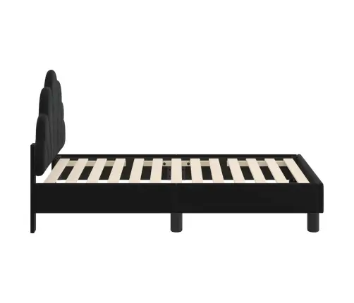 Bērnu Gultas Rāmis Ar Galvgali Melna 70 X 140 Cm Samts Vidaxl