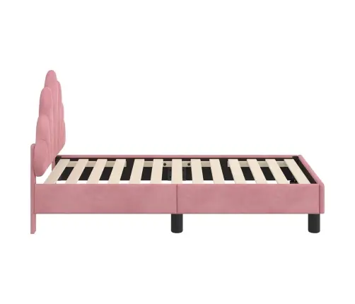 Kuni 3-Aastase Voodi Raam Koos Peatoega Roosa 70 X 140 Cm Samet