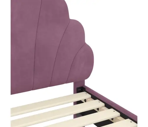 Kuni 3-Aastase Voodi Raam Koos Peatoega Lilla 70 X 140 Cm Samet