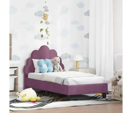 Kuni 3-Aastase Voodi Raam Koos Peatoega Lilla 70 X 140 Cm Samet