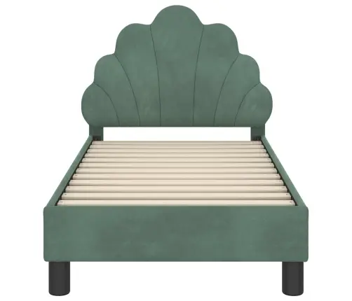 Bērnu Gultas Rāmis Ar Galvgali Jūras Zaļa 70 X 140 Cm Samts Vidaxl