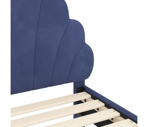 Bērnu Gultas Rāmis Ar Galvgali Policijas Zila 70 X 140 Cm Samts Vidaxl