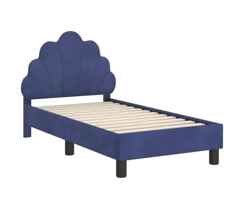 Bērnu Gultas Rāmis Ar Galvgali Policijas Zila 70 X 140 Cm Samts Vidaxl