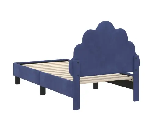 Bērnu Gultas Rāmis Ar Galvgali Policijas Zila 70 X 140 Cm Samts Vidaxl