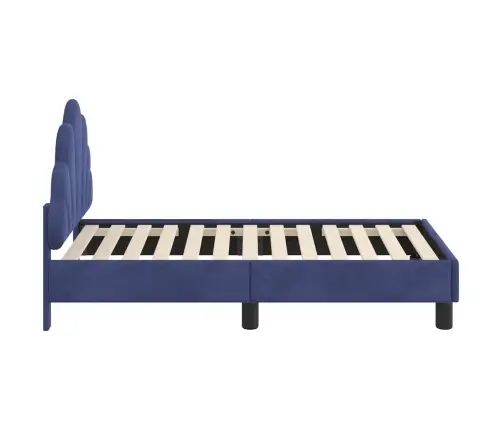 Bērnu Gultas Rāmis Ar Galvgali Policijas Zila 70 X 140 Cm Samts Vidaxl