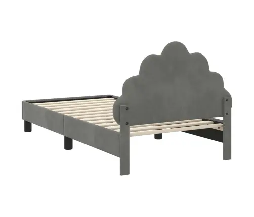 Bērnu Gultas Rāmis Ar Galvgali Tumši Pelēks 80 X 160 Cm Samts Vidaxl