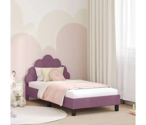 Vaikiška Lovos Konstrukcija Su Galvūgaliu Violetinė 80 X 160 Cm
