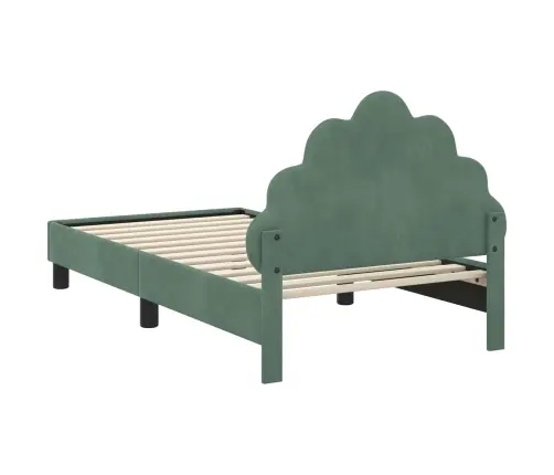 Bērnu Gultas Rāmis Ar Galvgali Jūras Zaļa 80 X 160 Cm Samts Vidaxl